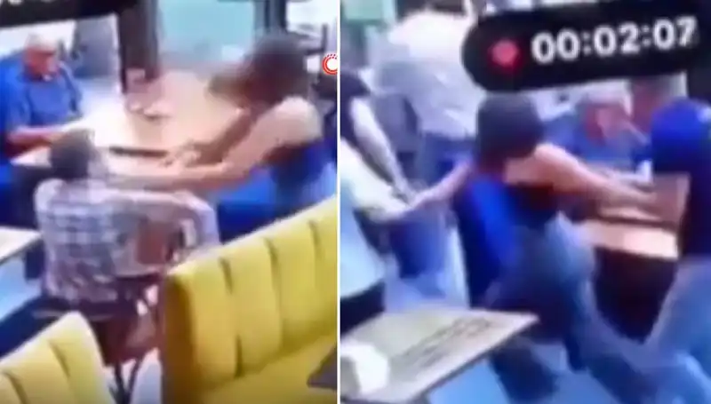 Garsona Tokat Atan Müşteri, Aldığı Tokatlarla Gözlerini Açtı!