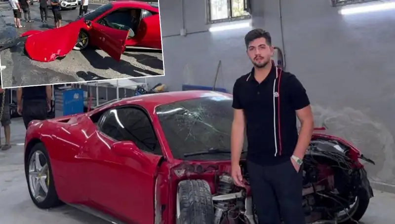 15 Milyonluk Ferrari Hurdaya Döndü: Sahibi Gözyaşları İçinde Konuştu